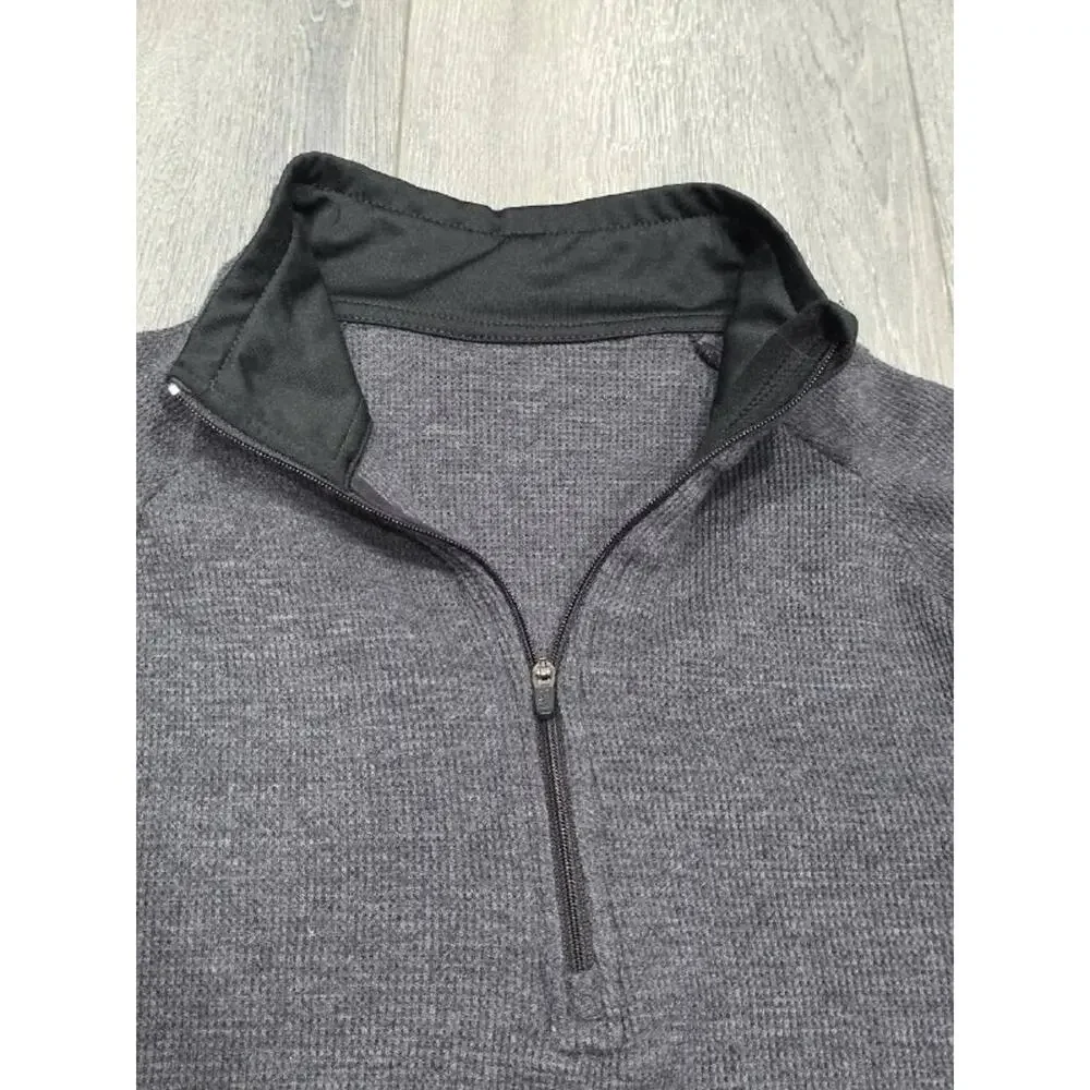 Track & field Quarter‎ Zip Sweater Y2K Mens Heather gray Small A004658